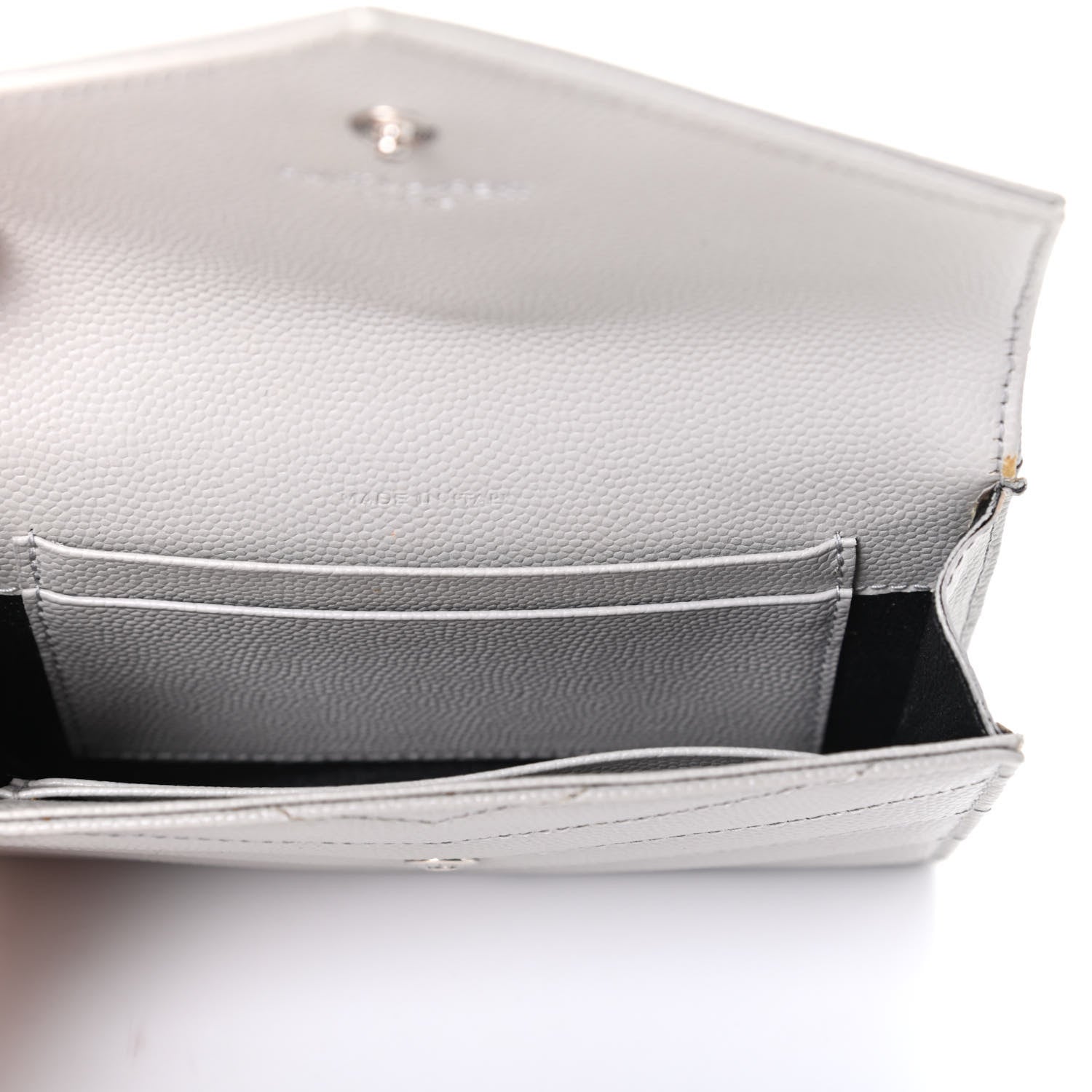 Saint Laurent Grain De Poudre Matelasse Chevron Small Monogram Envelope Wallet Souris 5 of 6