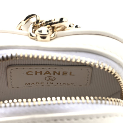 Chanel Lambskin Quilted CC Mini In Love Heart Bag Charm White 6 of 8