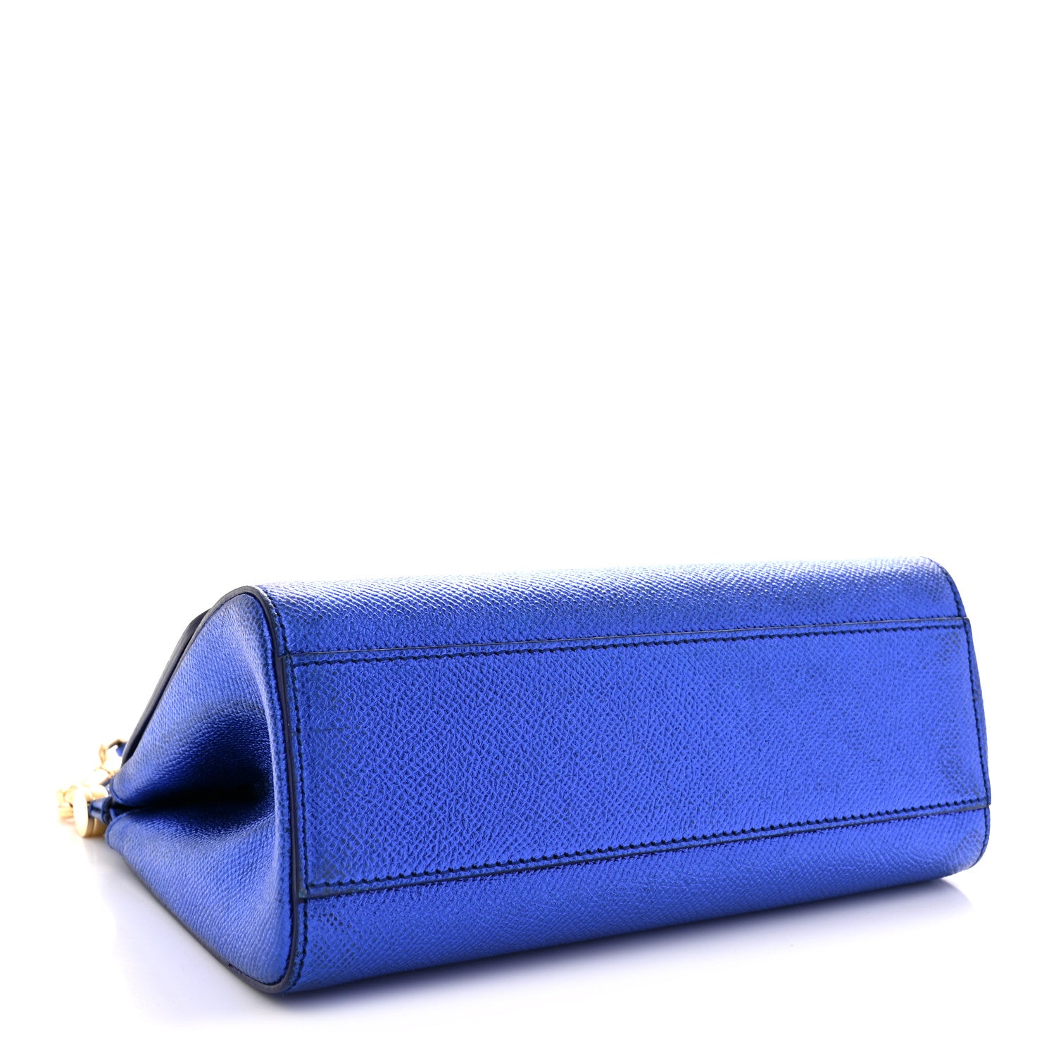 Dolce & Gabbana Metallic Dauphine Small Miss Sicily Satchel Blue 5 of 11