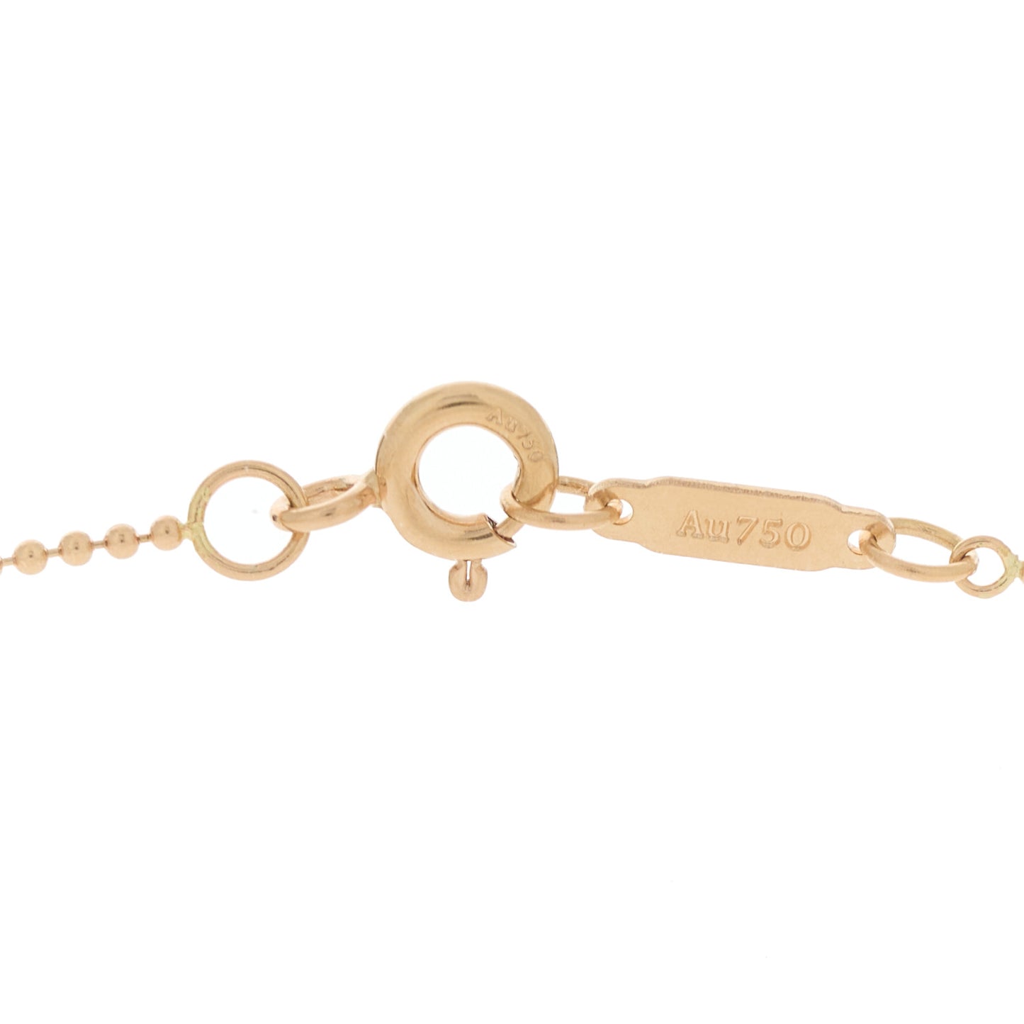 18K Rose Gold Beaded Chain Necklace 20"