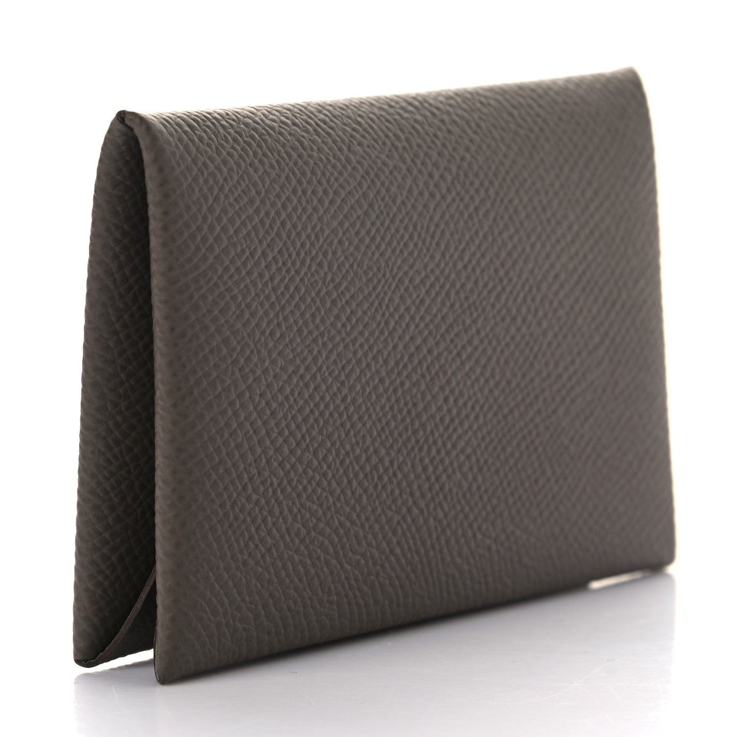 Hermes Epsom Verso Calvi Card Case Etain Vert Criquet 3 of 7
