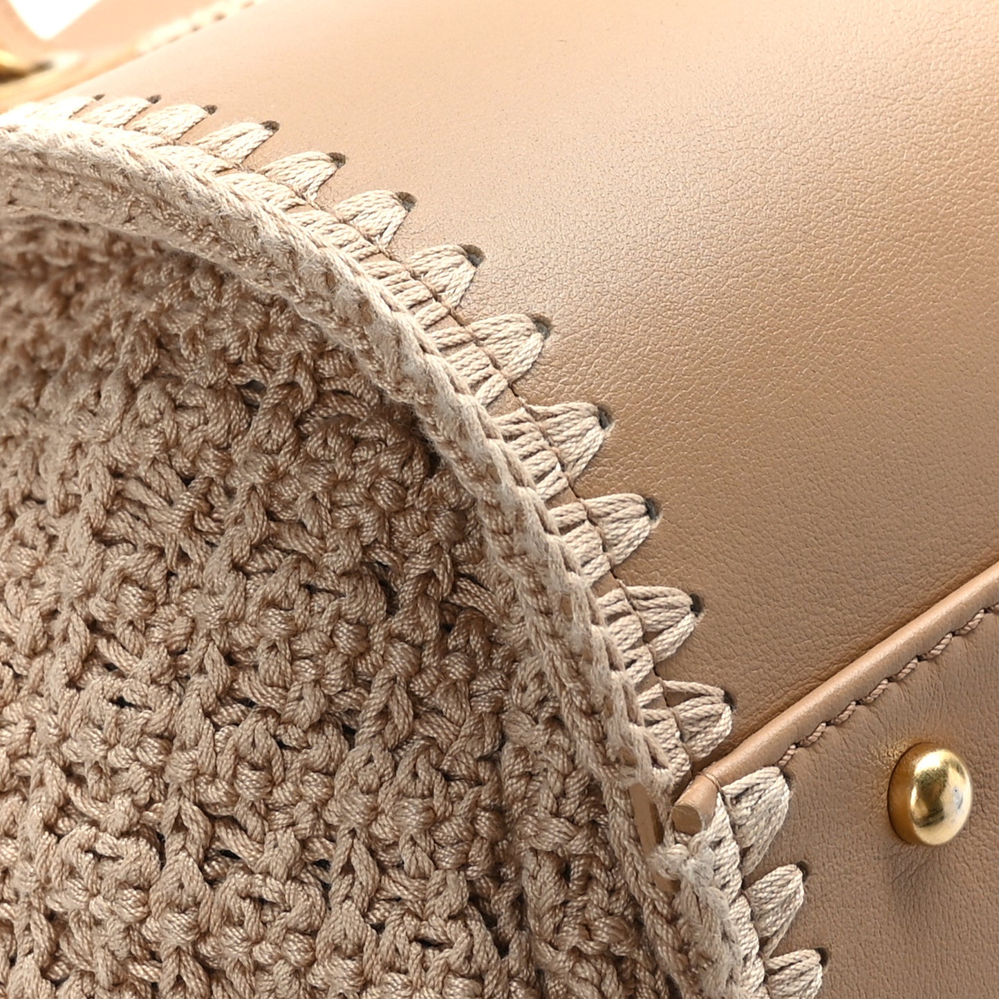 Calfskin Knit Medium Deauville Tote Beige
