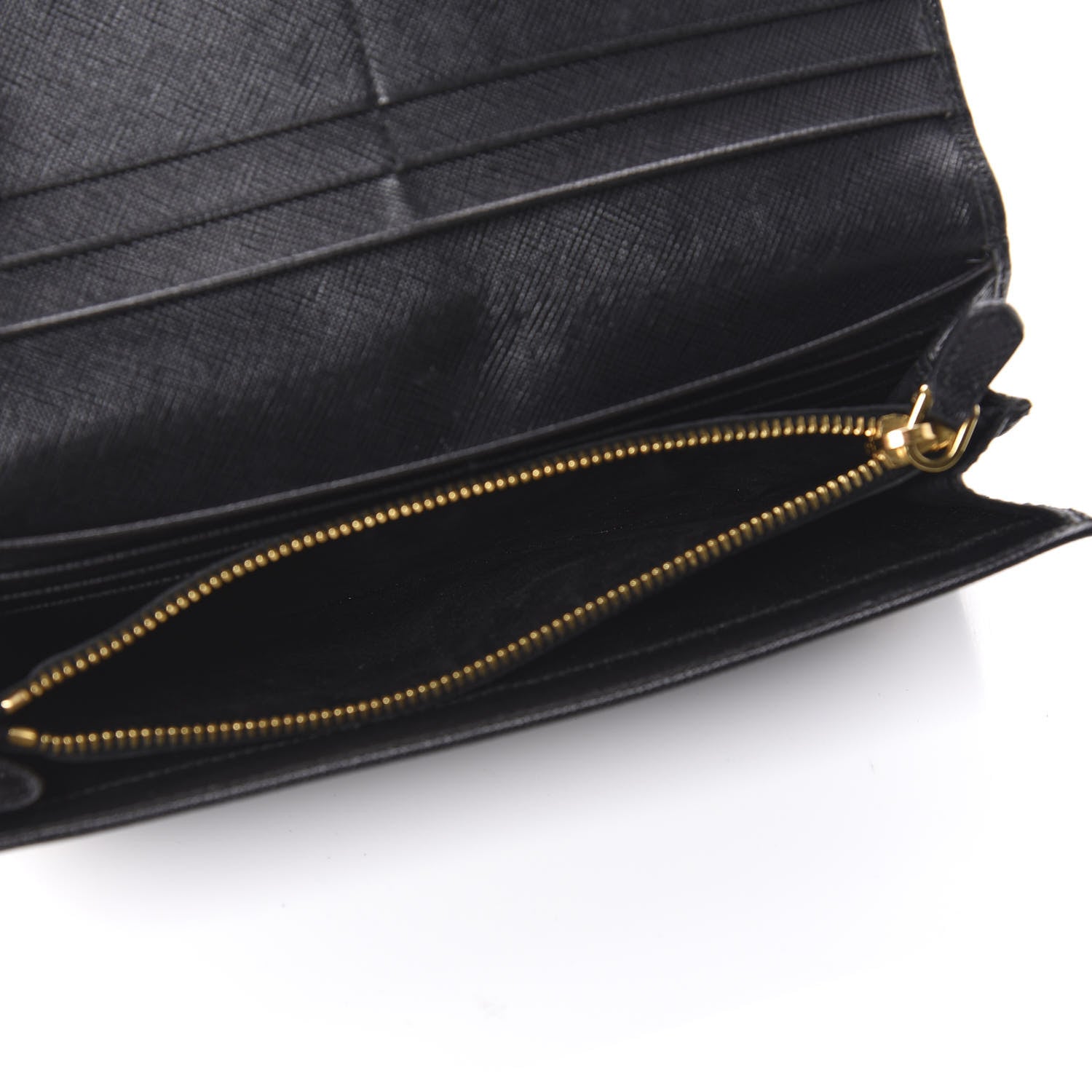 Prada Saffiano Bow Continental Wallet Black 5 of 12