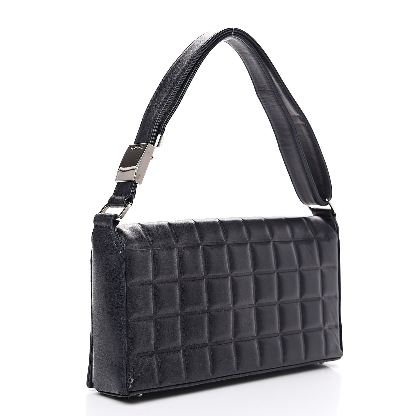 Lambskin Quilted CC Chocolate Bar Flap Navy