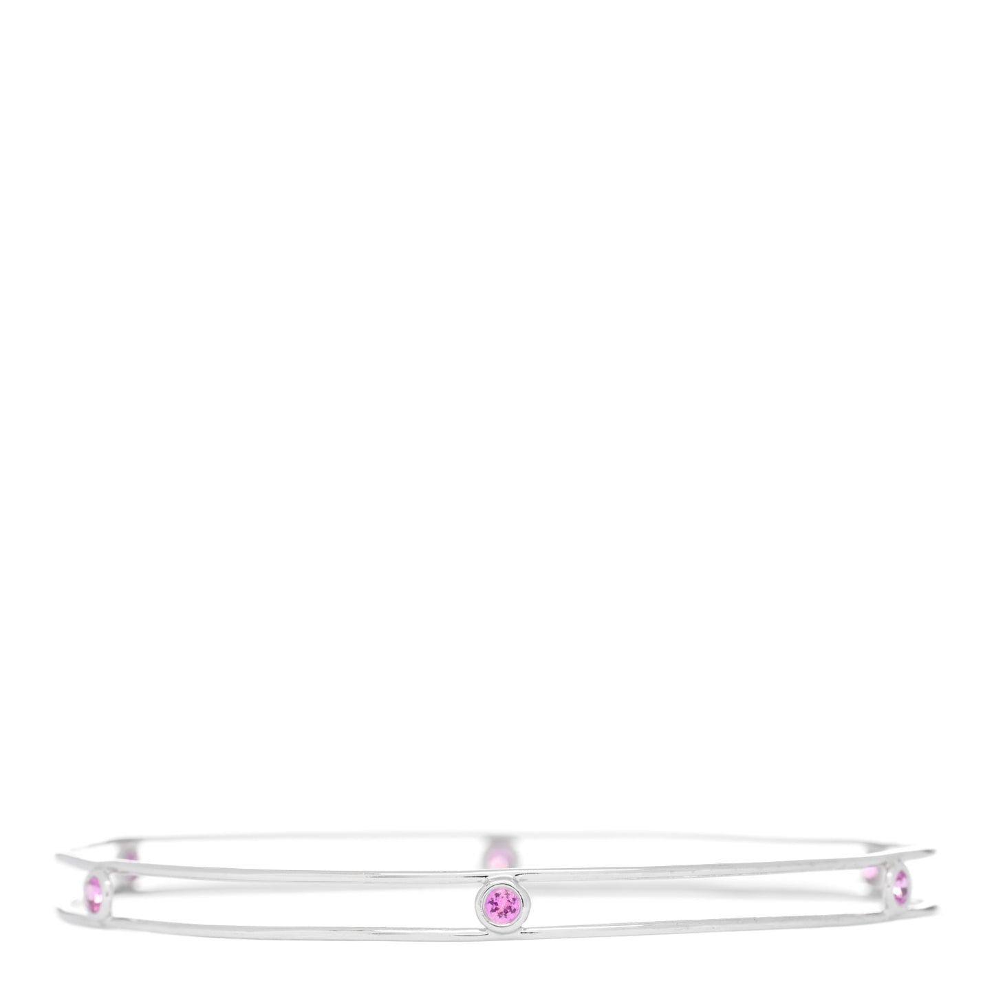 18K White Gold Pink Sapphire Elsa Peretti Sapphire By The Yard Bangle Bracelet