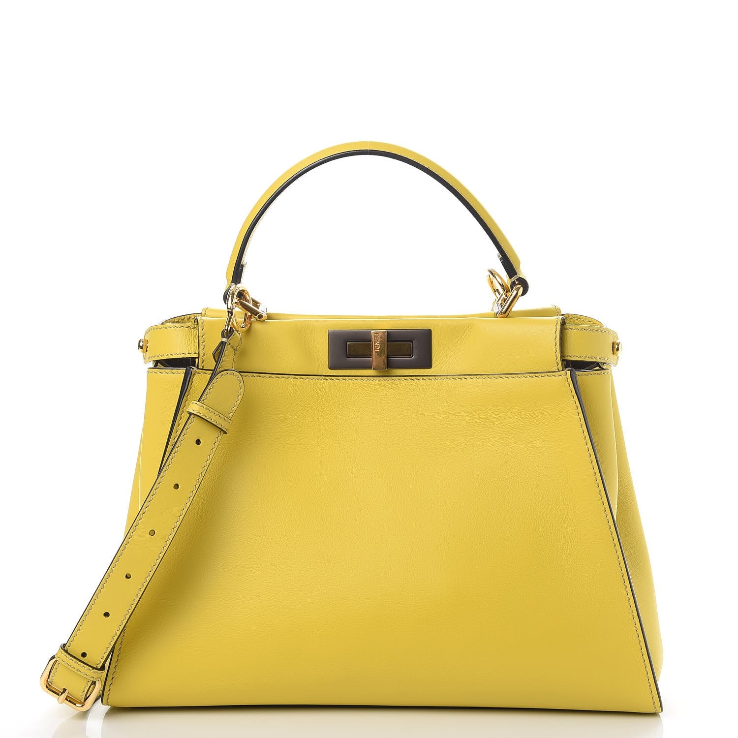 Fendi Vitello Seta Medium Peekaboo Iconic Satchel Cedro 4 of 10