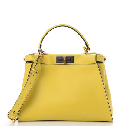 Fendi Vitello Seta Medium Peekaboo Iconic Satchel Cedro 4 of 10