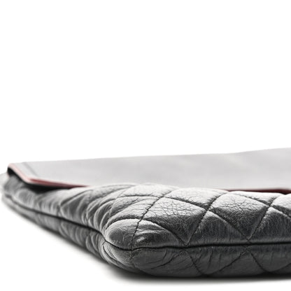Chanel Grained Calfskin Quilted Large Archi Chic Cosmetic Case Navy 9 of 10