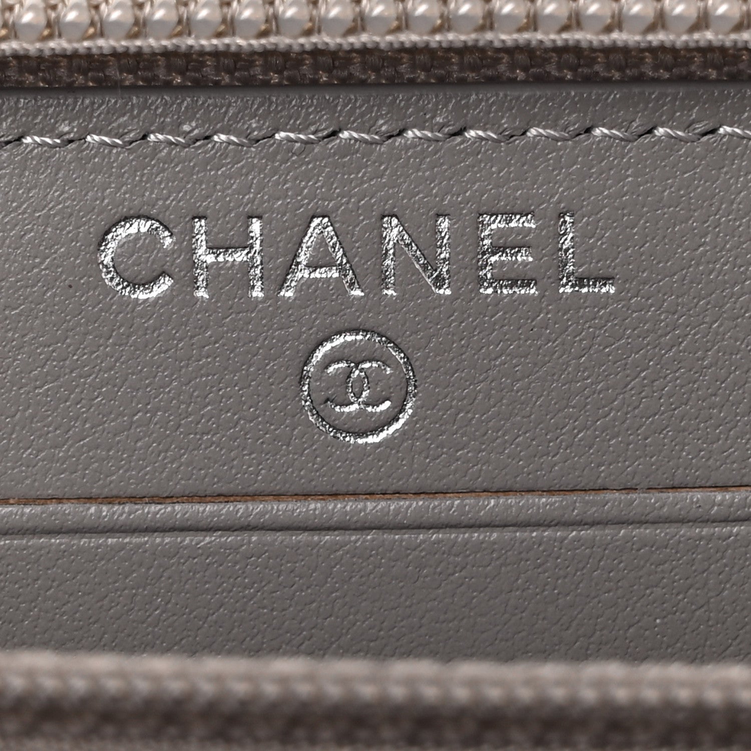 Chanel Caviar Quilted Boy Small Zip Around Wallet Grey 6 of 11