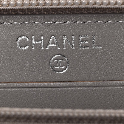 Chanel Caviar Quilted Boy Small Zip Around Wallet Grey 6 of 11