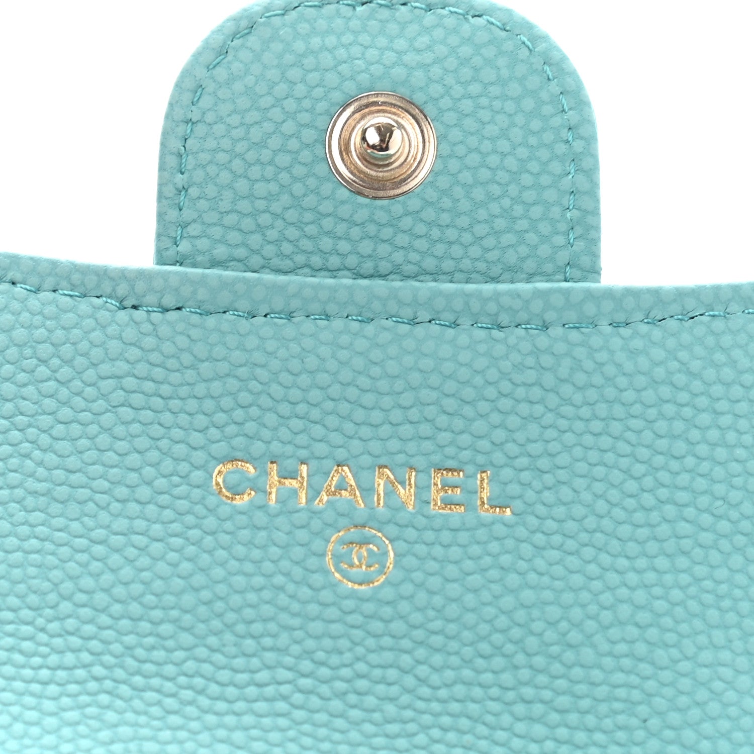 Chanel Caviar Chevron Quilted Flap Card Holder Green 6 of 10