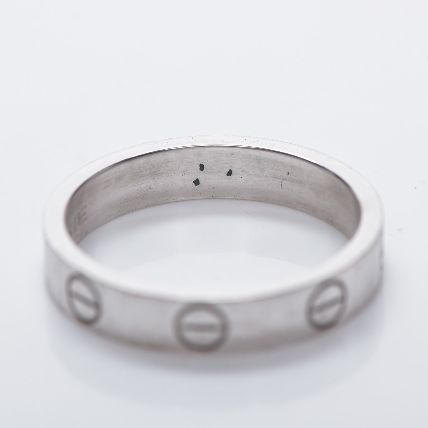 18K White Gold 4mm LOVE Wedding Band Ring 51 5.75