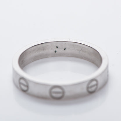 Cartier 18K White Gold 4mm LOVE Wedding Band Ring 51 5.75 6 of 8