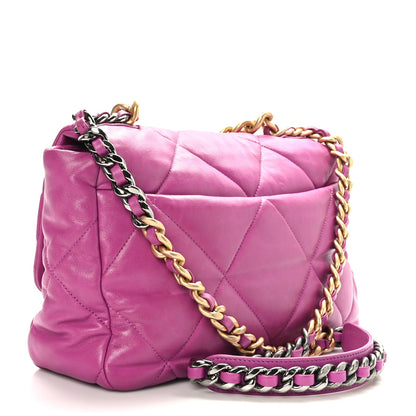 Chanel Lambskin Quilted Large Chanel 19 Flap Purple 3 of 10