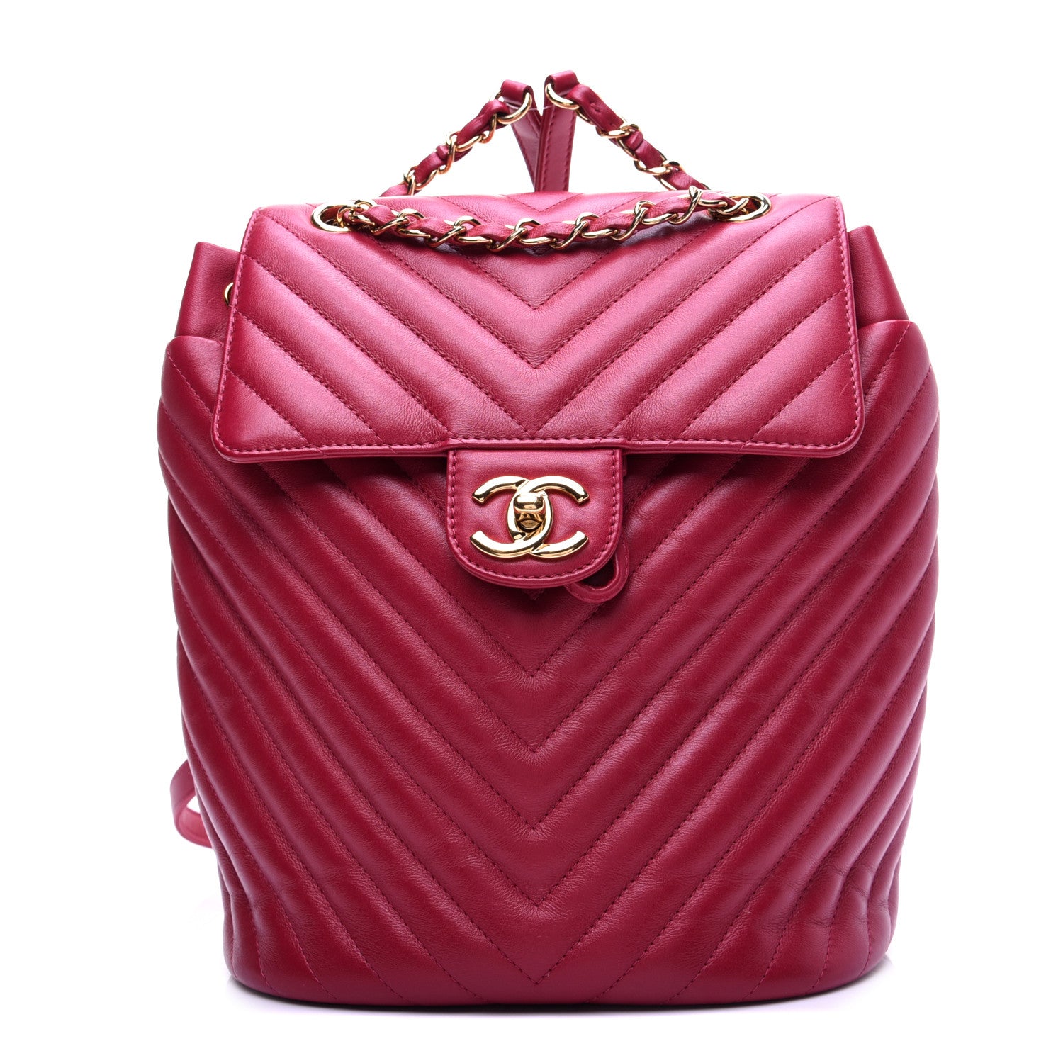 Chanel Calfskin Chevron Quilted Small Urban Spirit Backpack Dark Pink 1 of 9
