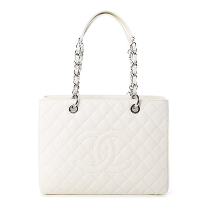 Chanel Caviar Quilted Grand Shopping Tote GST White 1 of 9