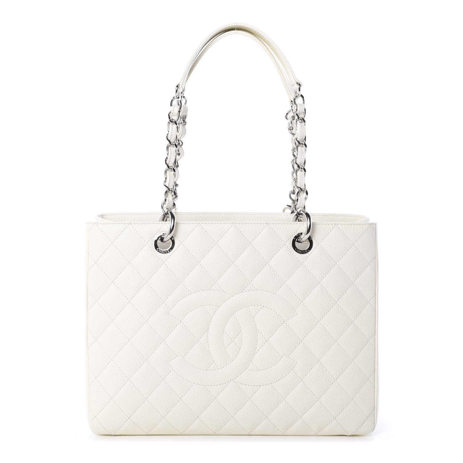 Chanel Caviar Quilted Grand Shopping Tote GST White 1 of 9