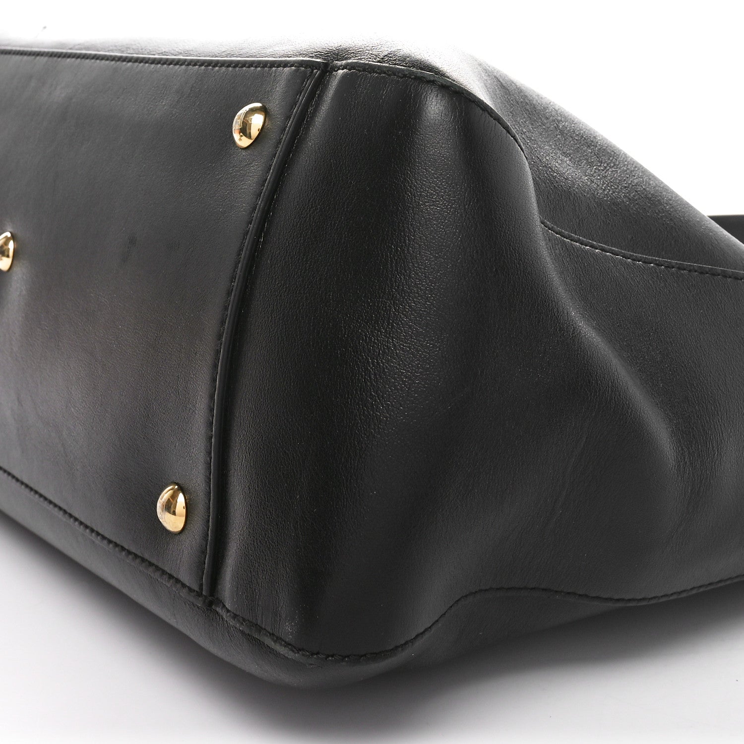 Fendi Vitello Glacier Medium FF Tote Black 1653216 – FASHIONPHILE