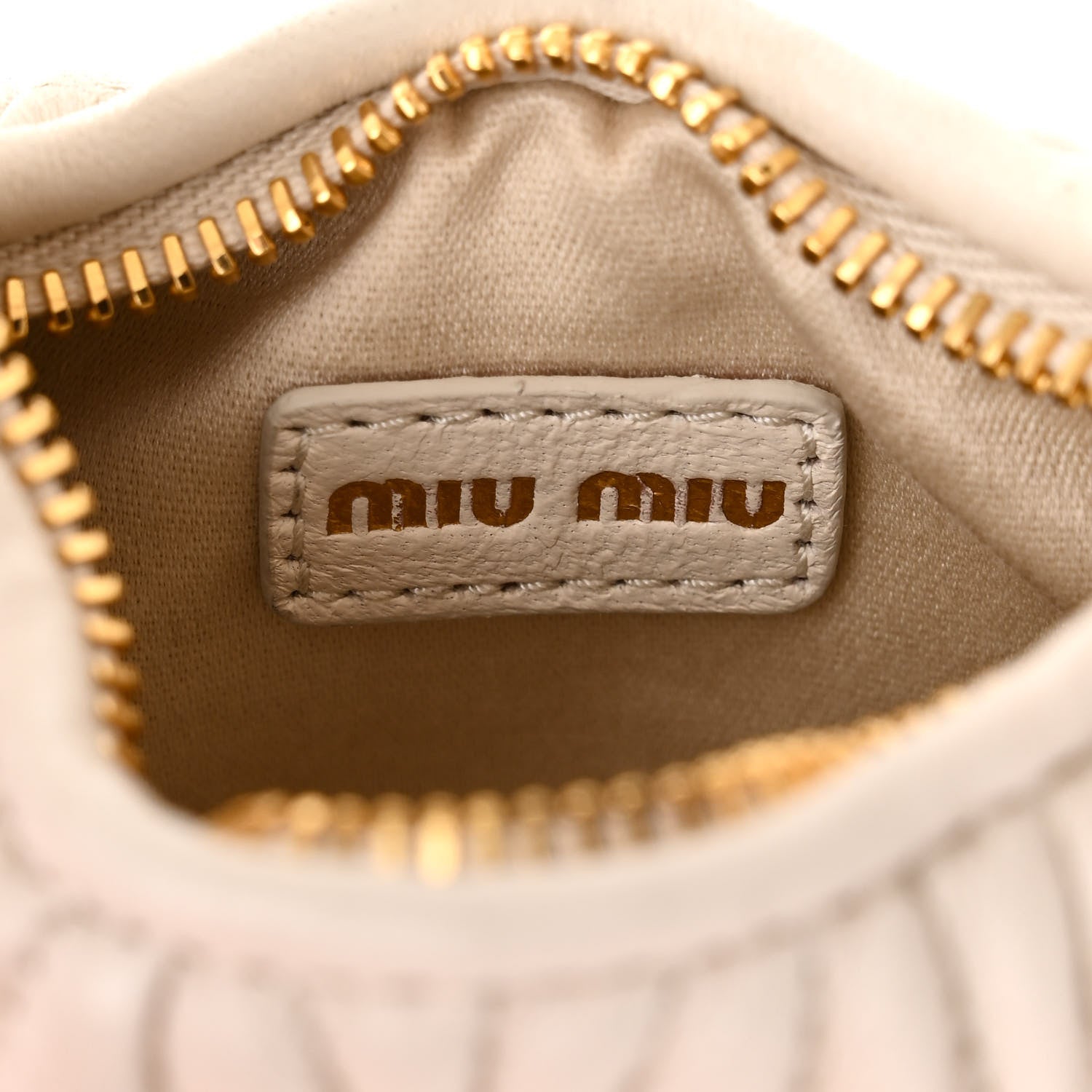 Miu Miu Nappa Matelasse Micro Wander Hobo White 6 of 10