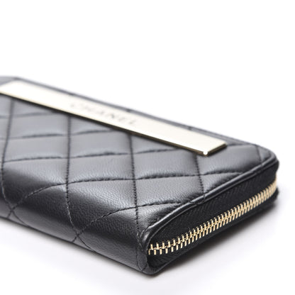 Chanel Lambskin Quilted Small Trendy CC Zip Around Wallet Black 6 of 9