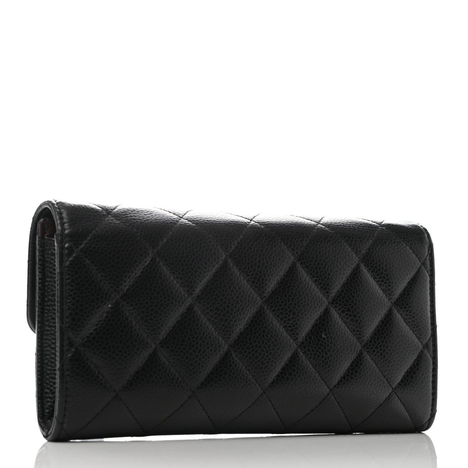 Chanel Caviar Quilted Large Gusset Flap Wallet Black 3 of 8