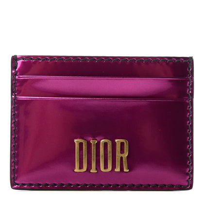 Christian Dior Metallic Calfskin D-Fence Card Holder Fuchsia 1 of 6