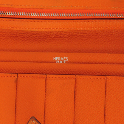 Hermes Epsom Bearn Gusset Wallet Orange 7 of 15