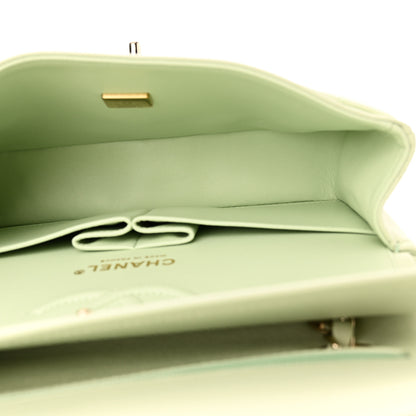 Chanel Caviar Quilted Small Double Flap Light Green 5 of 11