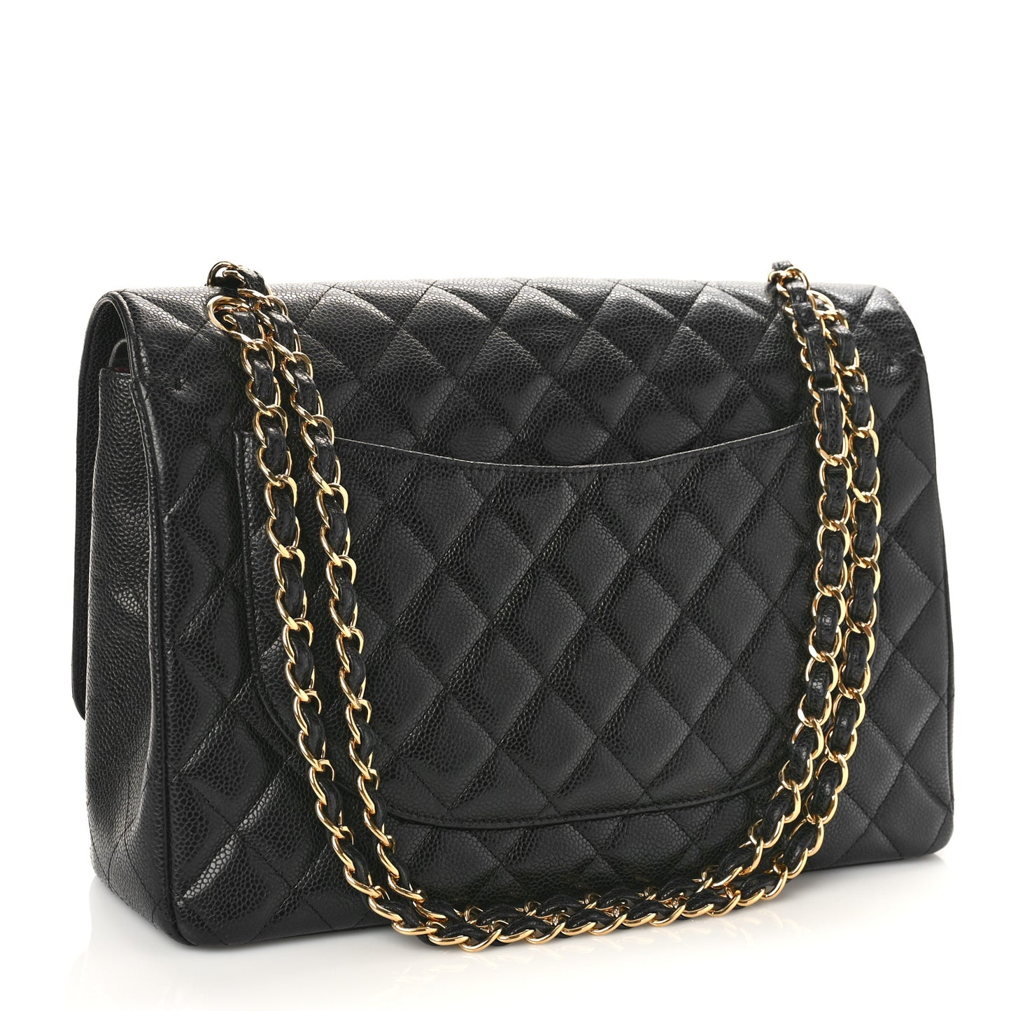 Caviar Quilted Maxi Double Flap Black