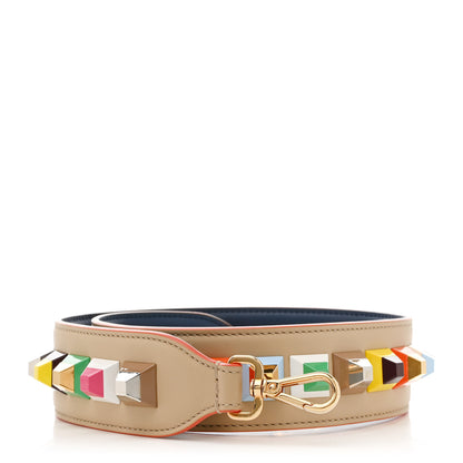 Fendi Vitello Century Plexiglass Bi-Color Studded Strap You Amido Blue Scuro 1 of 4