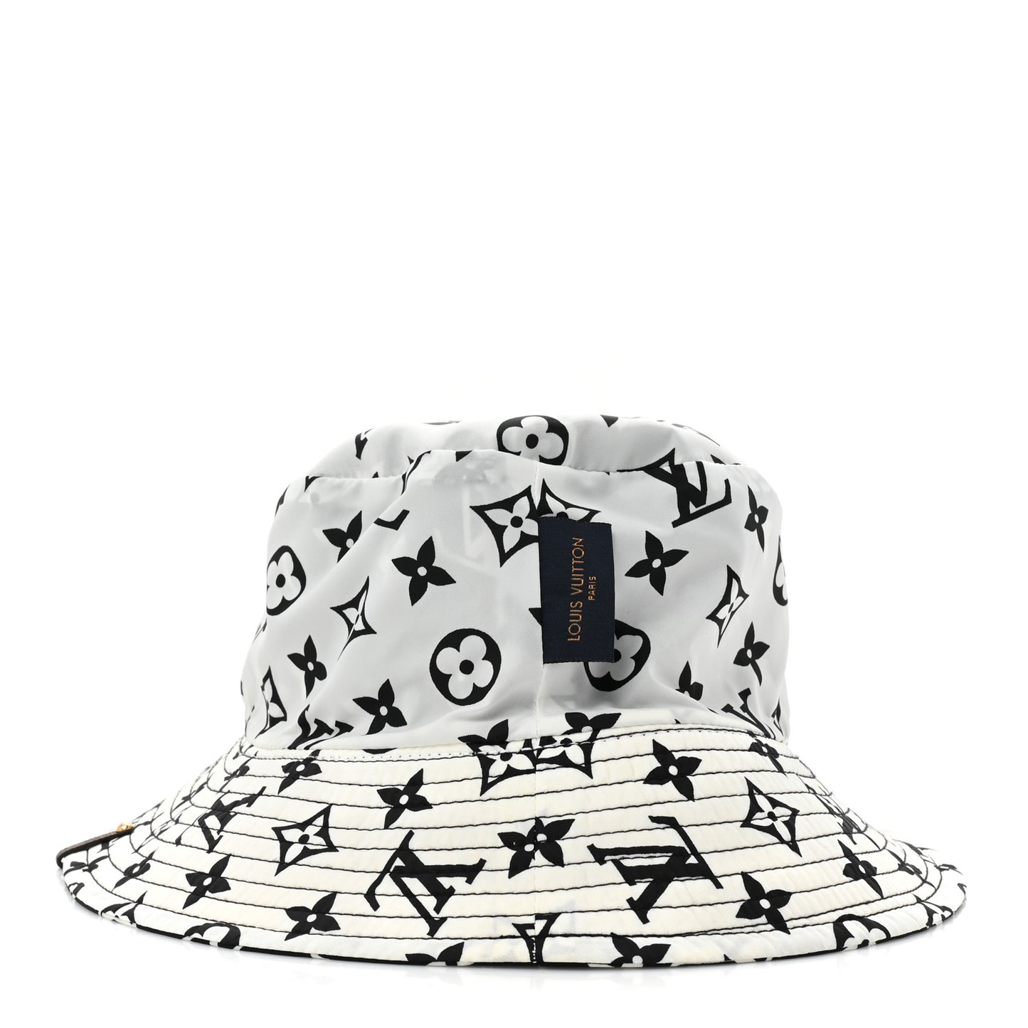 Nylon Monogram Reversible Bob Bucket Hat M Black White