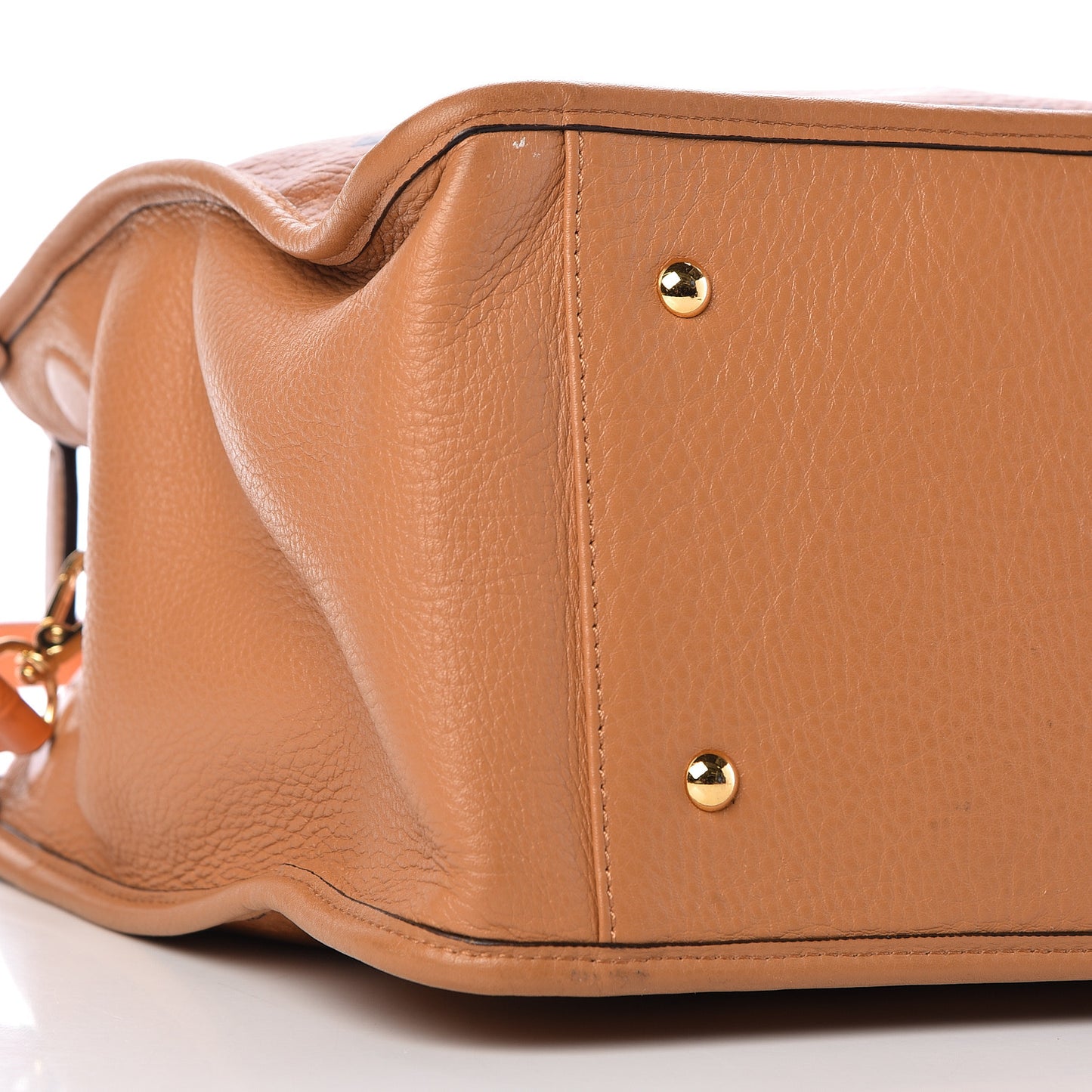 Visetos Calfskin Crocodile Embossed Double Zip Tote Cognac