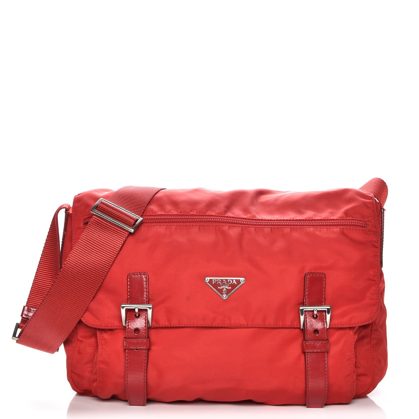 Nylon Vela Messenger Bag Red