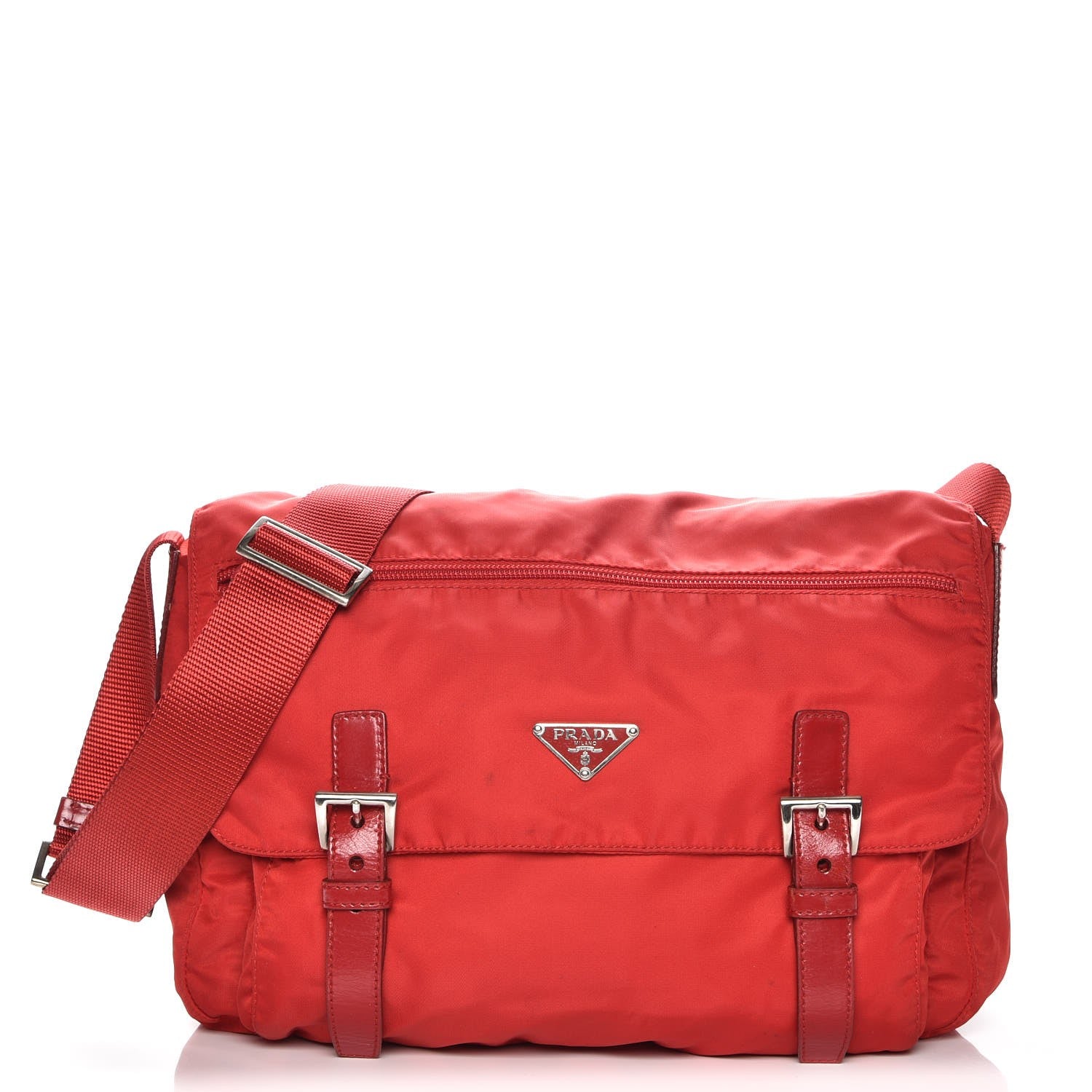 Prada Nylon Vela Messenger Bag Red 1 of 9
