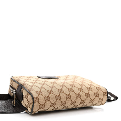 Gucci Monogram Dollar Calfskin Belt Bag Beige Ebony Testa di Moro Marrone Scuro 4 of 10