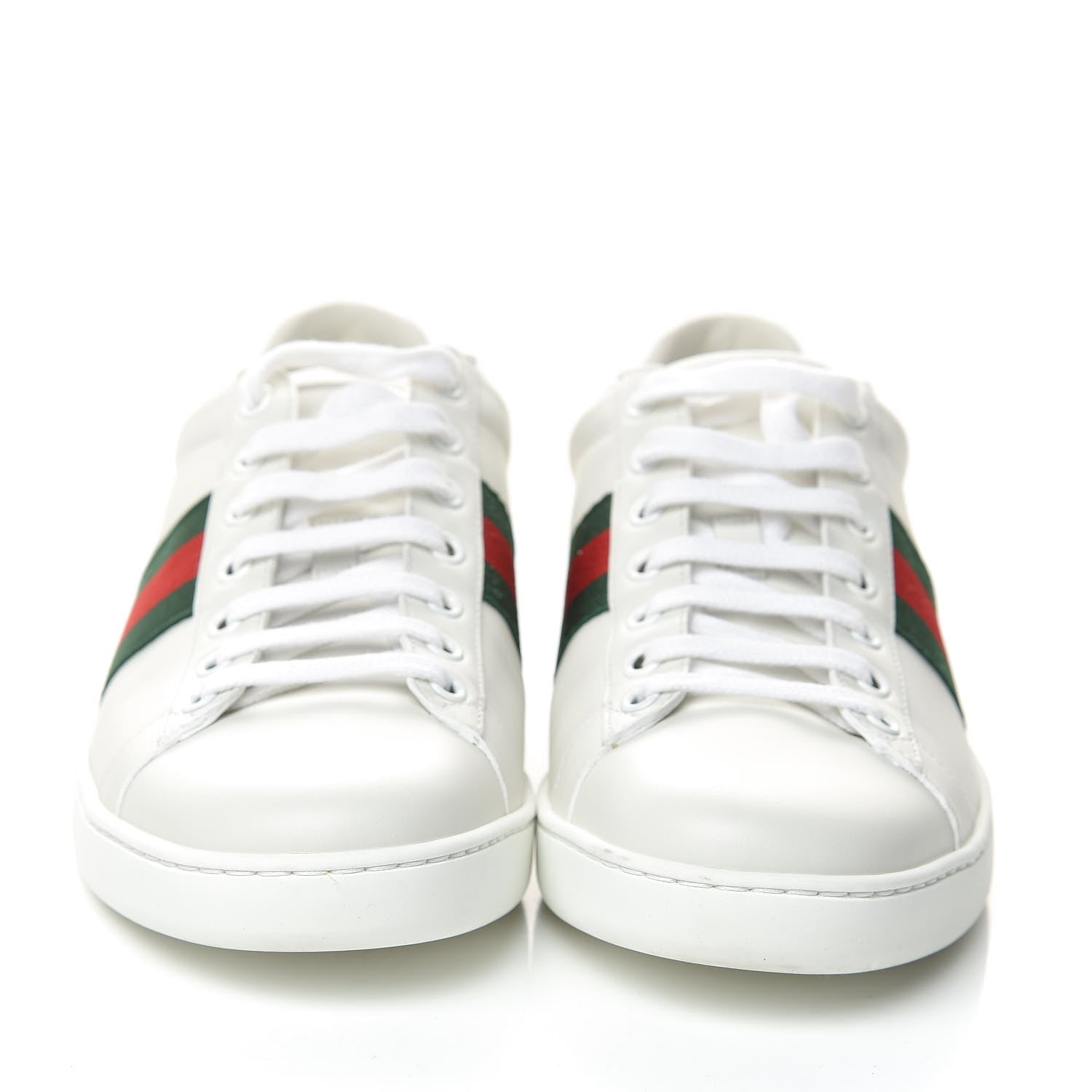Gucci Calfskin Crocodile Web Womens Ace Sneakers 38.5 White Green 2 of 11