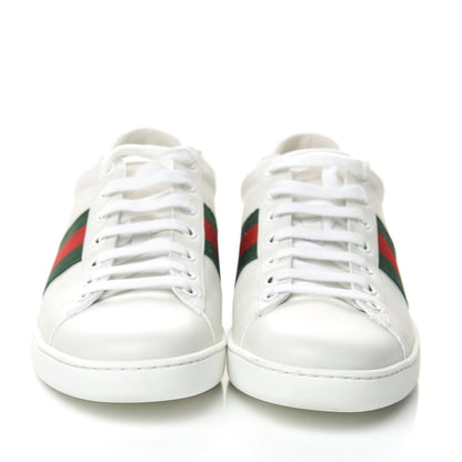 Gucci Calfskin Crocodile Web Womens Ace Sneakers 38.5 White Green 2 of 11