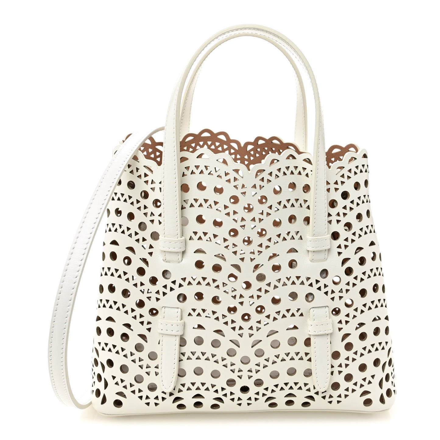 Calfskin Vienne Wave Mina 20 Bag Blanc Optique