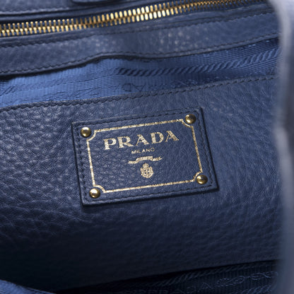 Prada Vitello Daino Double Pocket Hobo Cobalto 6 of 14