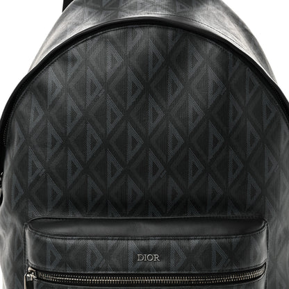 Christian Dior Coated Canvas CD Diamond Rider Zipped Backpack Black 7 of 12