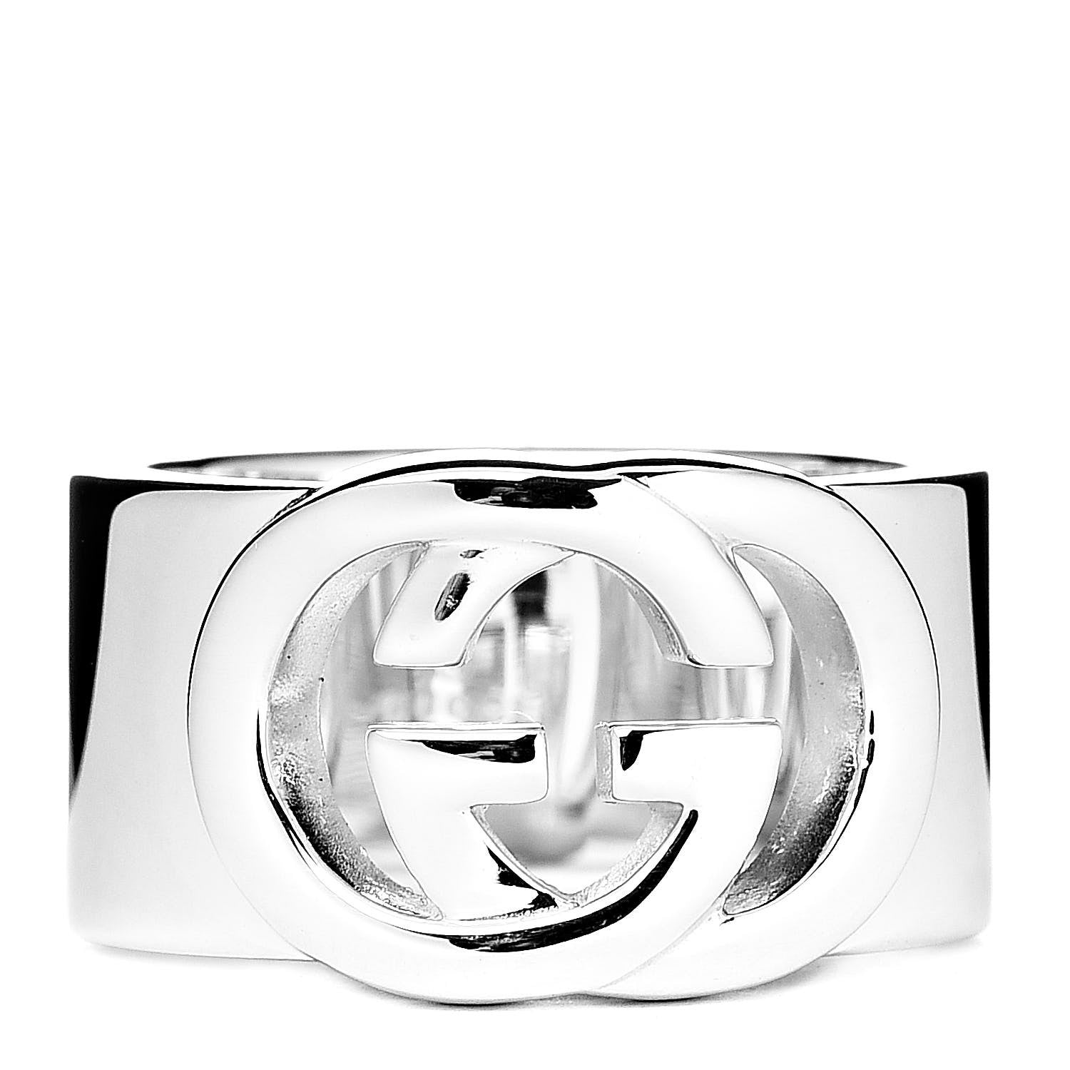 Gucci Sterling Silver 10mm Interlocking G Band Ring 52 6 1 of 5