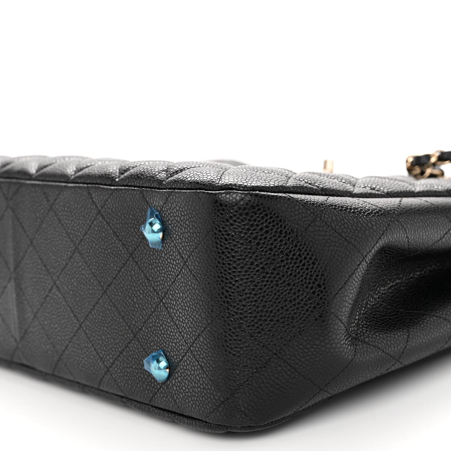 Caviar Quilted Large Shopping Tote Black