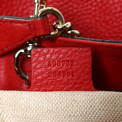 Gucci Pebbled Calfskin Medium Soho Chain Shoulder Bag Tabasco Red 7 of 12