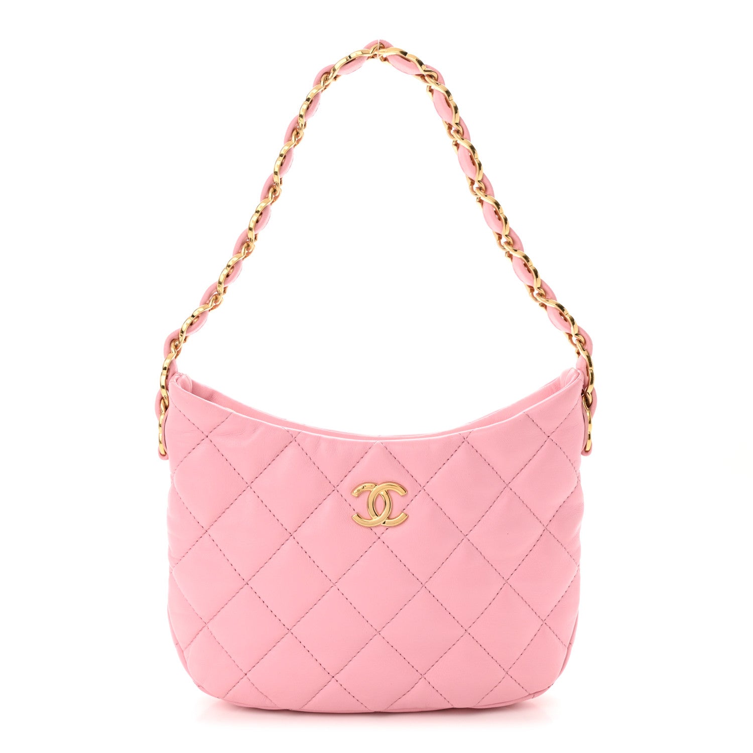 Chanel Lambskin Quilted CC Links Hobo Light Pink 1 of 11