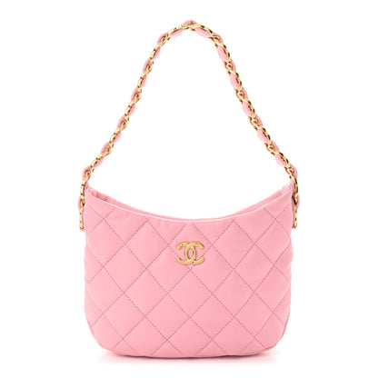 Chanel Lambskin Quilted CC Links Hobo Light Pink 1 of 11