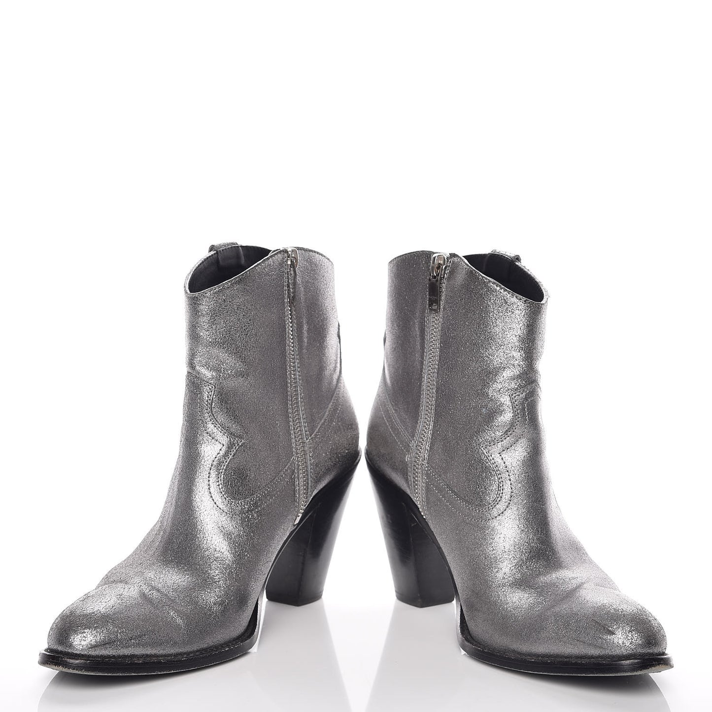 Metallic Suede Curtis Ankle Boots 39 Dark Silver
