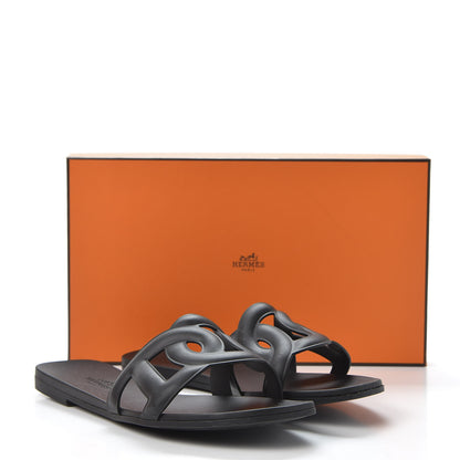 Hermes Rubber Aloha Sandals 36 Black 10 of 10