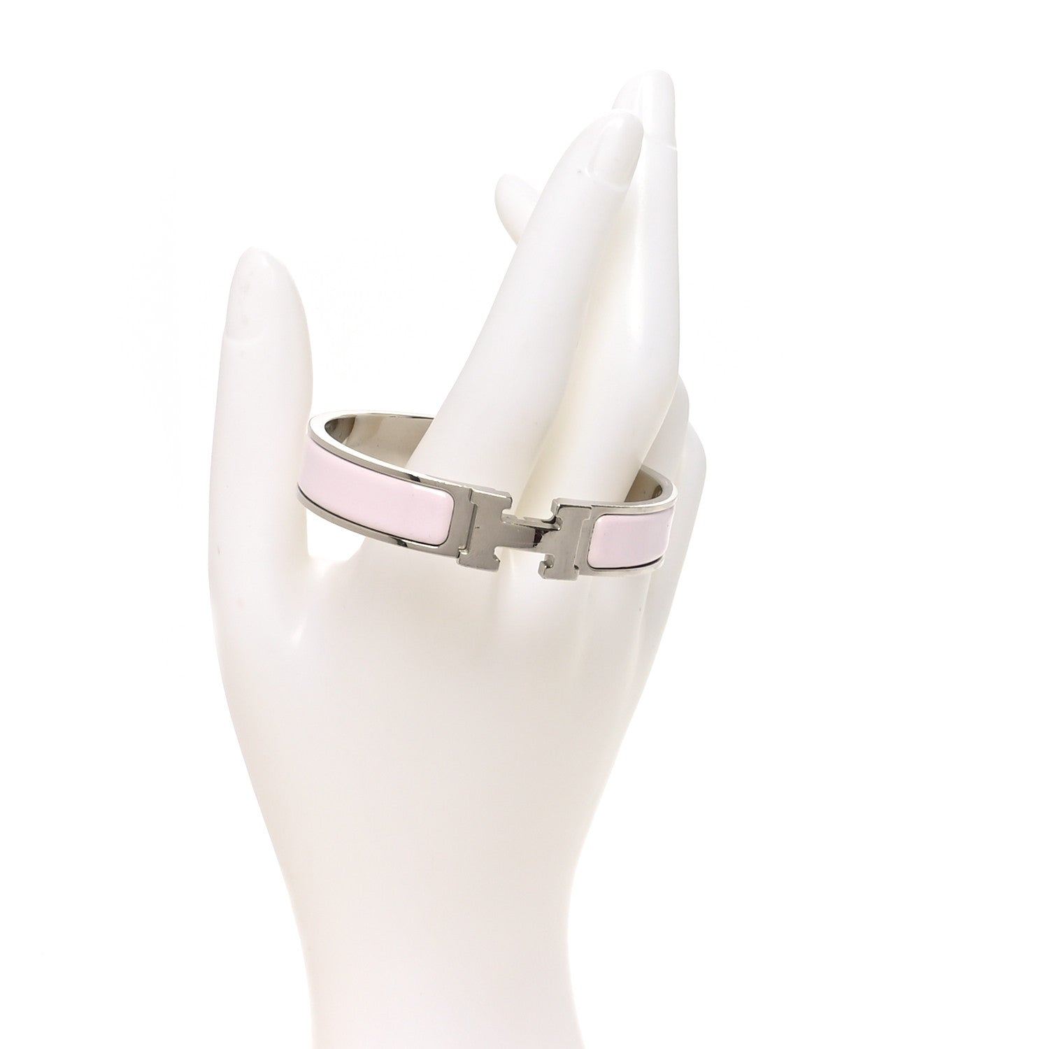 Hermes Enamel Narrow Clic Clac H Bracelet PM Rose Nymph 2 of 5