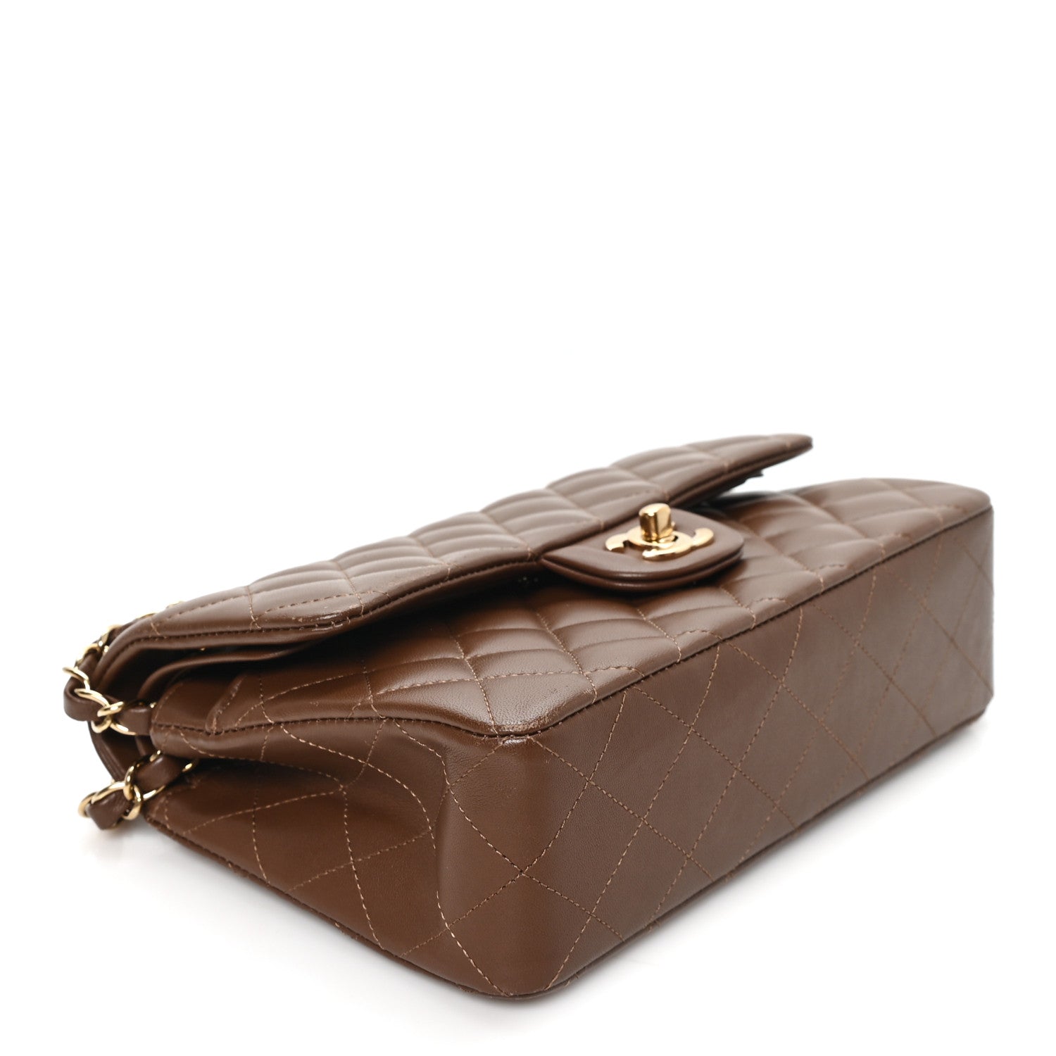 Chanel Lambskin Quilted Small Double Flap Dark Brown 3 of 10