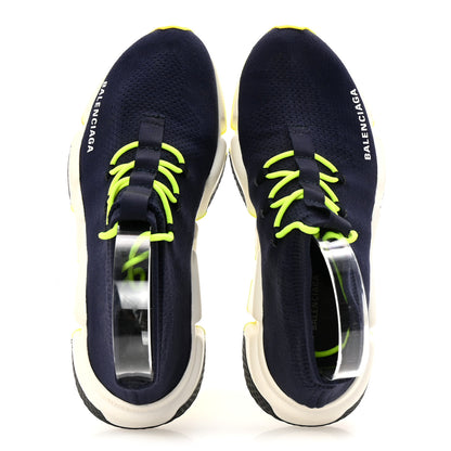 Balenciaga Sweatshirt Knit Womens Speed Lace Up Sneakers 37 Navy 2 of 10